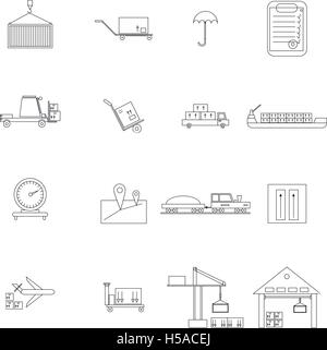 Warehouse Management Icons set Stock Vektor