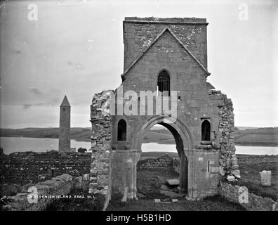 1 auf Devenish Insel Lower Lough Erne, Co. Fermanagh Stockfoto