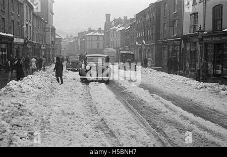 Eisigen Bedingungen in Welshpool in das Unwetter um Weihnachten 1940 Stockfoto