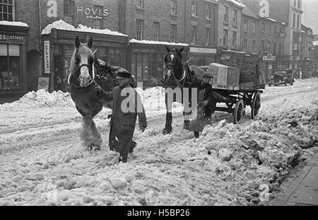 Eisigen Bedingungen in Welshpool in das Unwetter um Weihnachten 1940 Stockfoto