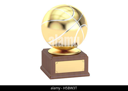 Gold Award Cup Basketball, 3D-Rendering isolierten auf weißen Hintergrund Stockfoto