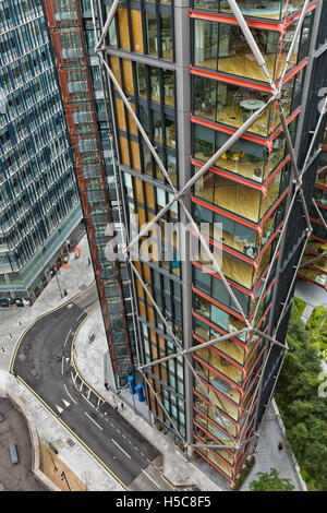 London, UK - Juli 2016: Luftaufnahme blickte auf Sumner Street von Tate Modern Neubau Gebäude Süd-London Stockfoto