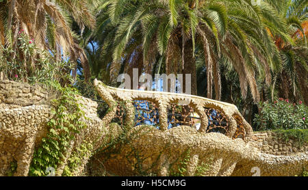 Am schönsten Platz in Barcelona - Park Güell Stockfoto
