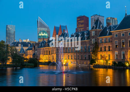 Den Haag, Hauptstadt der Niederlande, der Binnenhof, Gebäude, Sitz der Regierung, Herr Ministerpräsident, Skyline Geschäftsviertel Stockfoto