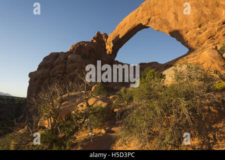 Arches National Park in Utah Windows Abschnitt, Nord-Fenster Stockfoto