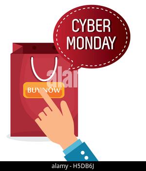Cyber Montag Shop Tasche Stock Vektor