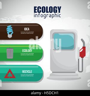 Ökologie-Infografik-Design-Grafik Stock Vektor