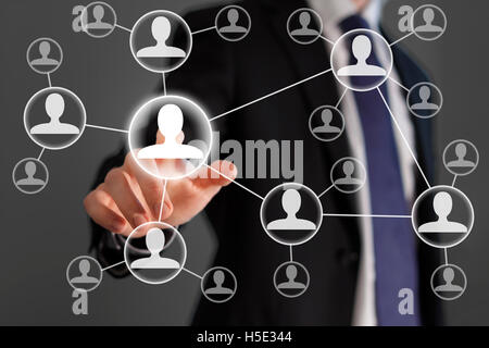 Geschäftsmann Sozialnetz Stockfoto