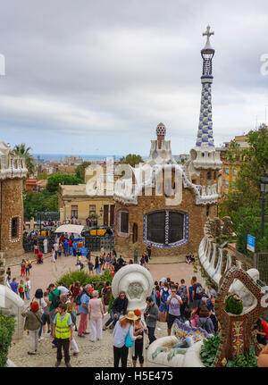 Barcelona Sightseeing - der wunderschöne Park Güell Stockfoto