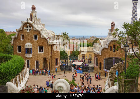 Barcelona Sightseeing - der wunderschöne Park Güell Stockfoto