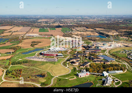 Luftaufnahme des Epos-Systeme, elektronische Gesundheitswesen Datensätze, auf der Ostseite von Verona, Wisconsin. Stockfoto