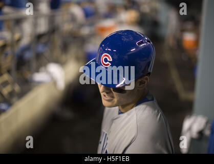 Los Angeles, Kalifornien, Vereinigte Staaten von Amerika, USA. 19. Oktober 2016. Anthony Rizzo (44) der Chicago Cubs während des Spiels gegen die Los Angeles Dodgers in Spiel vier der National League Championship Series gespielt im Dodger Stadium in Los Angeles. Kalifornien auf Mittwoch, 19. Oktober 2016. Die Chicago Cubs gewann das Spiel 10-2. ARMANDO ARORIZO Credit: Armando Arorizo/Prensa Internacional/ZUMA Draht/Alamy Live News Stockfoto