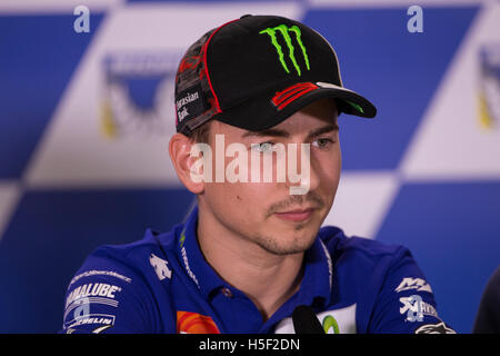 Phillip Island, Australien. 20. Oktober 2016. Pre-Event Pressekonferenz. Jorge Lorenzo, Movistar Yamaha MotoGP-Team. Bildnachweis: Russell Hunter/Alamy Live-Nachrichten Stockfoto