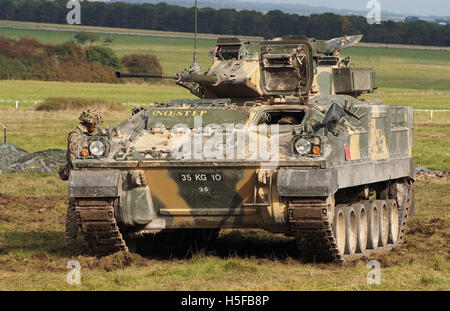 Salisbury, Wiltshire, UK. 20. Oktober 2016. Krieger Infantry Fighting Vehicle. Britische Armee kombiniert Arme Demonstration auf dem Salisbury Plain vor 500 VIPs. Mercian Regiment setzen auf die Feuerkraft Display mit zusätzlichen Einheiten von der RAF und mit zwei Army Air Corps Apache-Hubschrauber auch mitmachen. Bildnachweis: Dorset Media Service/Alamy Live-Nachrichten Stockfoto