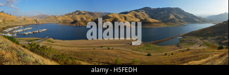 Lake Kaweah Reservoir, Tulare County Kalifornien (San Joaquin Valley) Panorama Stockfoto