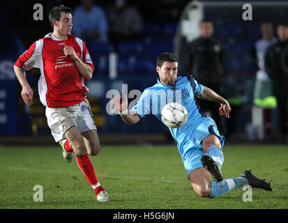 Jon Ashton (rechts) in Aktion für Grays - Grays Athletic Vs Ebbsfleet United - Blue Square Premier bei der neuen Rec - 26.12.07 Stockfoto