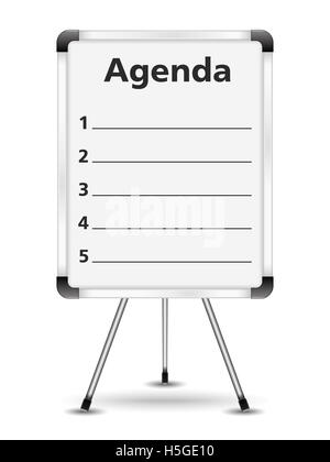 Agenda geschrieben am whiteboard Stockfoto