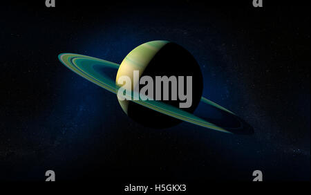 Planet Saturn mit Ringen. Raum-Blick. Element dieses Bildes sind eingerichtet, von der Nasa. 3D-Rendering Stockfoto