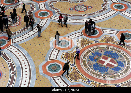 Der Boden der Galleria Vittorio Emanuele II in Mailand, Italien Stockfoto