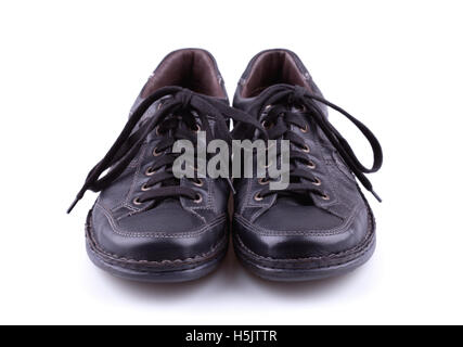 Schwarze Leder Herren Schuhe Stockfoto