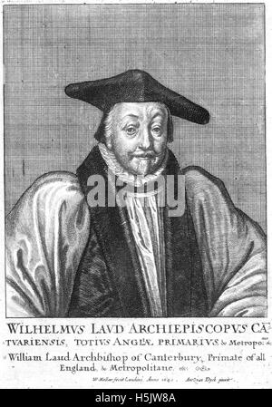 WILLIAM LAUD (1573-1645) Erzbischof von Canterbury in einem 1640 Kupferstich von Wenceslas Hollar Stockfoto