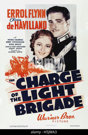 KOSTENLOS THE LIGHT BRIGADE 1936 Warner Bros Film mit Olicia de Havilland und Errol Flynn Stockfoto