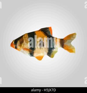 Das Fisch-Symbol. Meeresfrüchte-Symbol. Vektor-Illustration. Geometrischen polygonalen Stil Stock Vektor