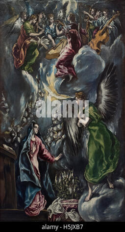 Doménikos Theotokópoulos - El Greco (ca. 1541-1614), Verkündigung, 1596-1600. Anunciación. Stockfoto