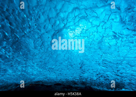 Eis-Wand Hintergrund in Höhle Island am Vatnajökull Gletscherpark Jökulsárlón Nationa Stockfoto