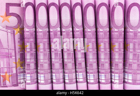 Bargeld-Geld-EURO-Scheine - 500 Euro-Makro Stockfoto