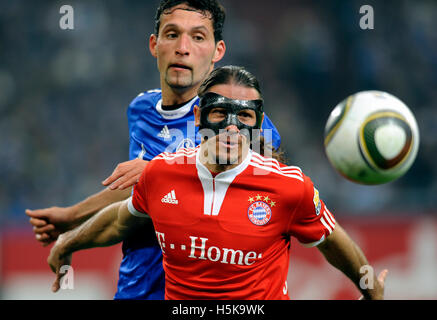 Martin Demichelis und Kevin Kuranyi, FC Schalke 04 Vs FC Bayern München, Fussball, Bundesliga, Fußball-Bundesliga Stockfoto