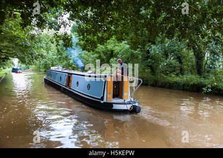 Durchgangsverkehr auf der Llangollen Kanal bei Whixall Moss, an der Grenze von England/Wales Stockfoto