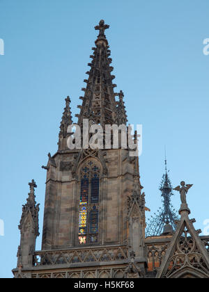 Kathedrale des Heiligen Kreuzes und Saint Eulalia BARCELONA Spanien Stockfoto