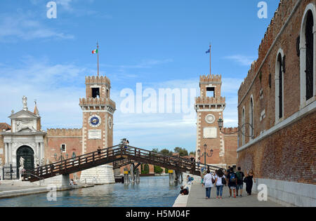 Venezianische Arsenal und Schifffahrtsmuseum in Castello Bezirk von Venedig in Italien. Stockfoto