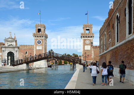 Venezianische Arsenal und Schifffahrtsmuseum in Castello Bezirk von Venedig in Italien. Stockfoto