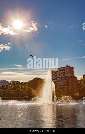 City Park mit einem See im Zentrum Stadt in Stavanger, Norwegen. Stockfoto