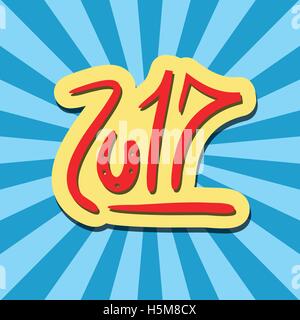 2017-frohes neues Jahr-Feier Gruß Vektor-illustration Stock Vektor