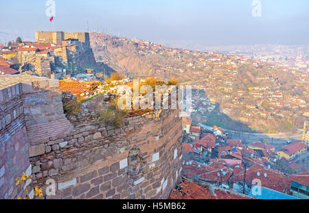 Die mittelalterliche Zitadelle ist das Symbol von Ankara, Ankara, Türkei. Stockfoto