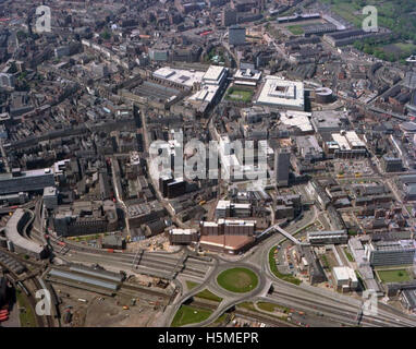 Blick nach Westen über Newcastle City Centre, 1977 Stockfoto