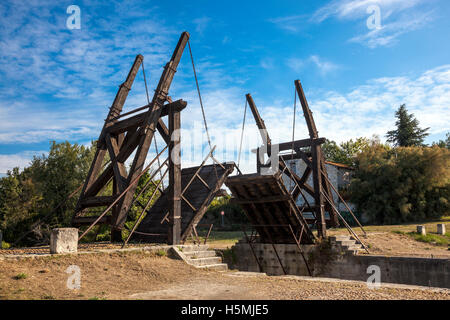 Pont Van Gogh Zugbrücke (Van-Gogh-Brücke oder Langlois-Brücke) in Arles, Frankreich Stockfoto