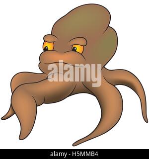 Braune Octopus Stock Vektor
