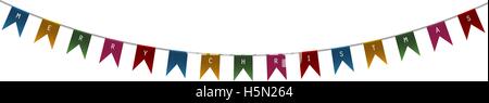 Dekorative Flaggen auf Grußkartenvorlage Stock Vektor