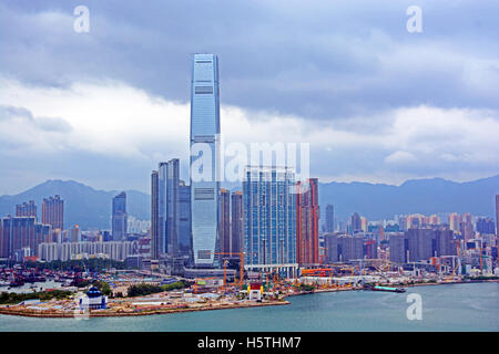 Skyline International Commerce Center Turm Halbinsel Kowloon Hong Kong China Stockfoto