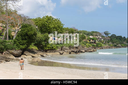 Eine Ecke des tropischen Strand von Jimbaran in Bali, Indonesien. Stockfoto