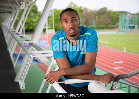 Vierhundert Meter Läufer Matthew Hudson-Smith an Loughborough University High Performance Center. Stockfoto