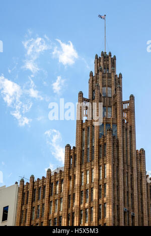 Art-Deco-Manchester Unity building, Ecke Swanston / Collins Street, Melbourne, Victoria, Australien Stockfoto