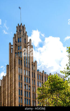 Art-Deco-Manchester Unity building, Ecke Swanston / Collins Street, Melbourne, Victoria, Australien Stockfoto