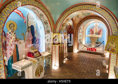 St. Saint Augustine Florida, St. Photios griechisch-orthodoxer Nationalschrein, innen, Ikonen, Kunst, Bögen, religiös, FL160802080 Stockfoto