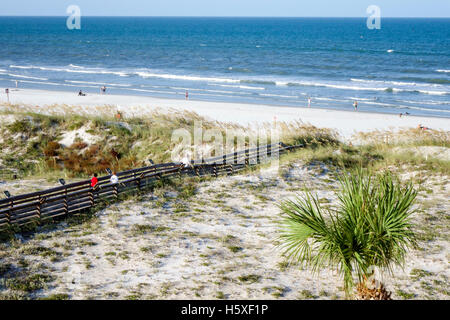 St. Saint Augustine Florida, Beacher's Lodge Oceanfront Suites, Promenade, Strand, Atlantischer Ozean, über natürlichen Dünen, FL160803072 Stockfoto