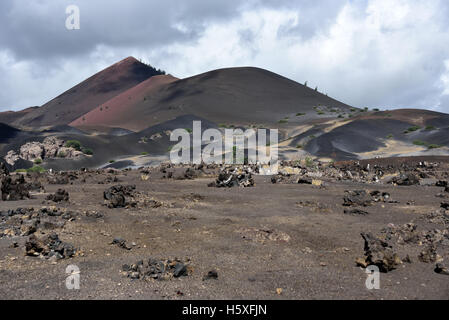 Die trockenen Vulkanlandschaft rund um Schwestern Gipfel auf Ascension Island Stockfoto